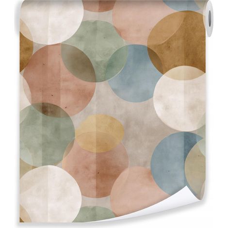 Papier peint abstraction beige sur mur molletonné Papier peint salon chambre coucher (1/3)