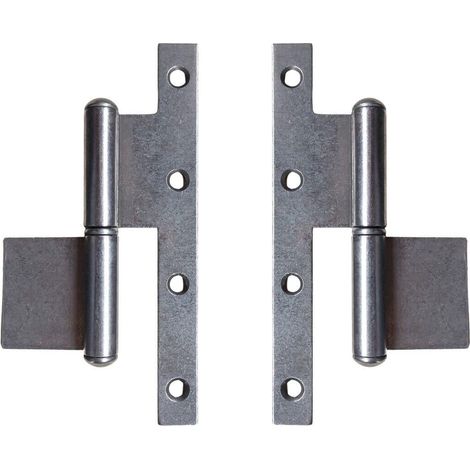 Ensemble de charnières combinées en acier pour visser et souder, Quincaillerie - 90 x 45 x 140 - 3 mm (1/5)