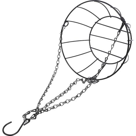 DECHOUS Support suspendu pour pot de fleurs en fer noir (1/5)
