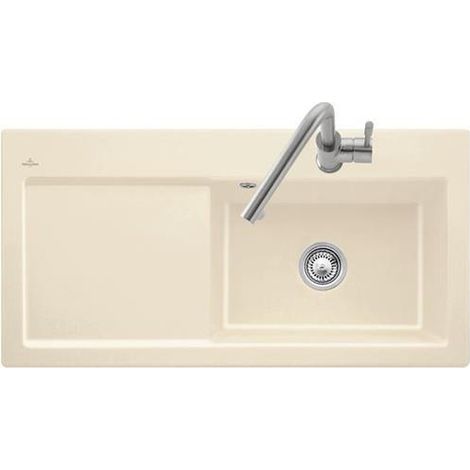 Vasque à lavabo plat Subway 60 XL gauche 965 x 475 mm Crema Ceramicplus