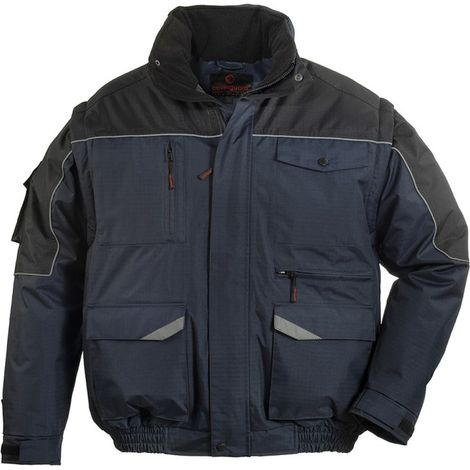 Coverguard – Blouson de travail 2 en 1 marine/noir – Taille XXL – Résistant à l'eau et coupe-vent – Multipoches pour rangement optimal (1/3)