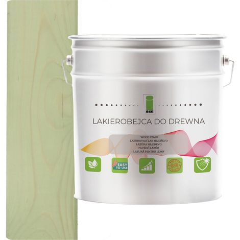 Teinture pour bois couleur pistache, hydrophobe, inodore, satinée, 3 en 1, 2,5 L, H2055 (1/5)