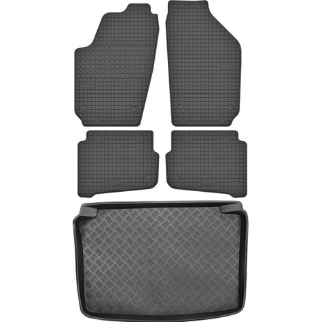 Juego de alfombrillas de goma para Skoda Fabia I Hatchback (1999-2007) + alfombrilla para el maletero. (1/5)