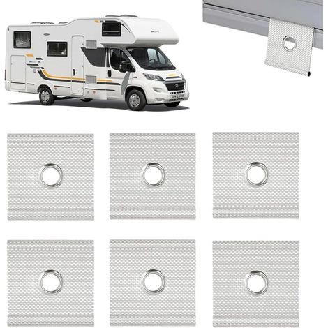 Lot de 6 Œillets pour Passepoil Rail 56 mm Crochets pour Auvent Tente, Caravane, Camping, Installation Simple (1/5)