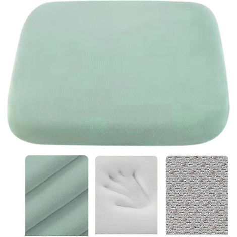 Coussin de chaise en mousse à mémoire de forme souple, antidérapant, pour chaises de bureau et véhicules, soulage la fatigue du bas du dos, bleu ciel (vert haricot). (1/5)
