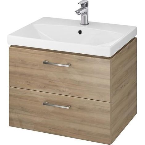Cersanit Lara - Meuble-lavabo, 45x59x45 cm, 2 tiroirs, noyer S926-010-DSM (1/4)