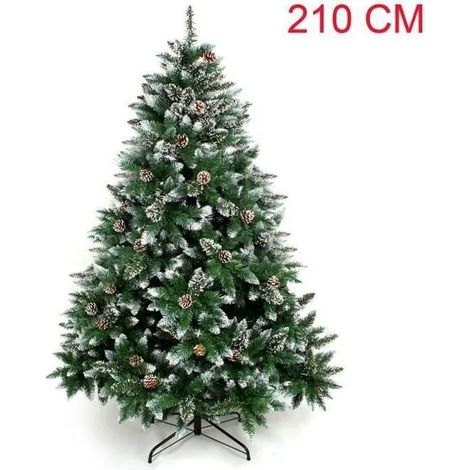 YORBAY Sapin de Noël artificiel avec pied 210 cm - décoration de Noël, décoration avec neige (1/5)