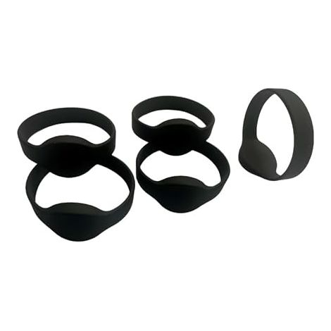 Lot de 5 bracelets en silicone avec contrôle d'accès RFID EM4100 125 kHz - Lecture seule (noir) (1/5)