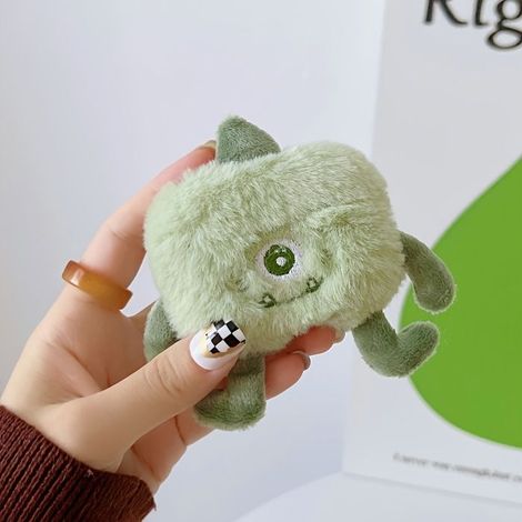 BelleRise - Étui pour écouteurs en peluche 3D « Personnage de dessin animé aux grands yeux » — Compatible avec AirPods 4 (1/3)