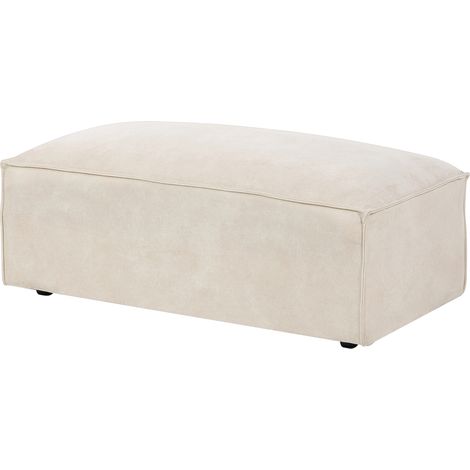 Otomana moderna reposapiés tapizado de terciopelo beige Hellnar (1/5)