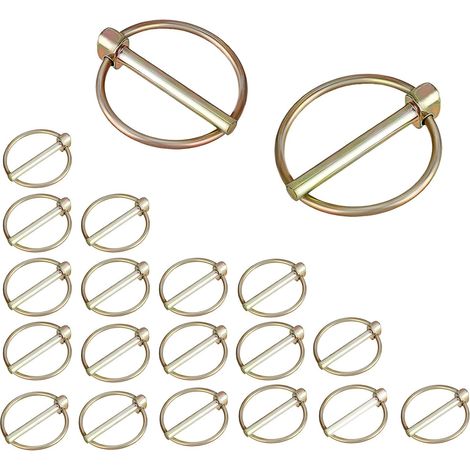 Sollbry 20 Goupilles Agricoles à Anneau Pliable 6x45mm - Goupilles de Sécurité en Acier Galvanisé pour Remorques, Tondeuses, Matériel Agricole (1/5)