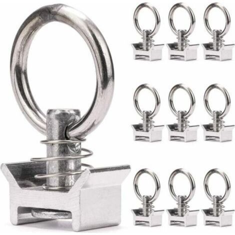 10 x Einzelanker mit Ring, 1000 kg Tragkraft, Flugzeuganker-Schienenanker, Ankerring - Crezuo