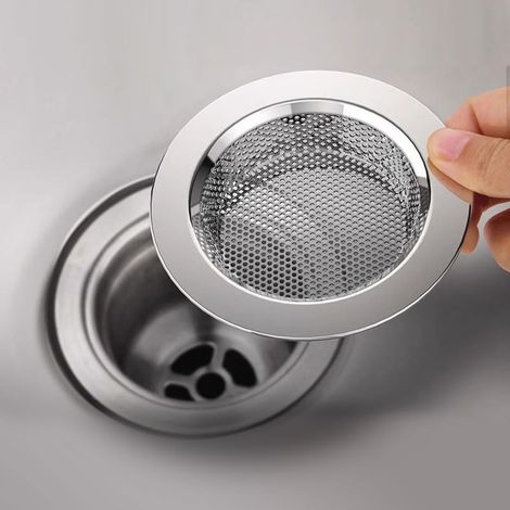 Lot de 2 Filtres D'évier, Acier Inoxydable, Diamètre 11,4 Cm, Pour Paniers De Cuisine