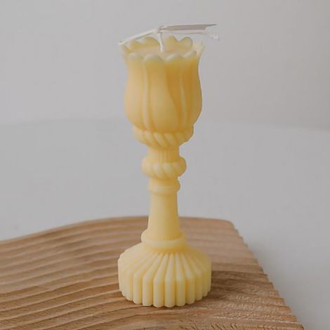 Bougie parfumée en forme de tulipe jaune (camomille), romantique et exquise, idéale pour l’aromathérapie, décoration maison, chambre, mariage, cadeau parfumé. (1/5)