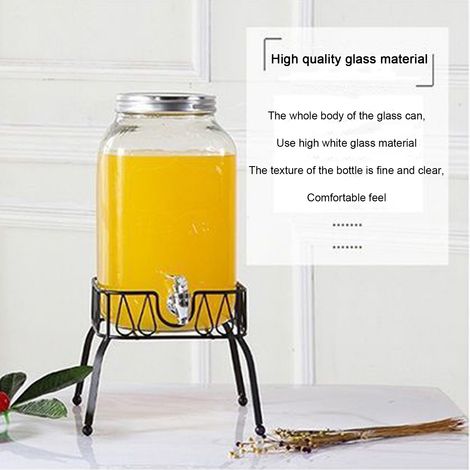Distributeur de boissons en verre (bouteille de 3 L), distributeur de boissons en verre (bocal Mason), distributeur de liquides en verre (1/5)