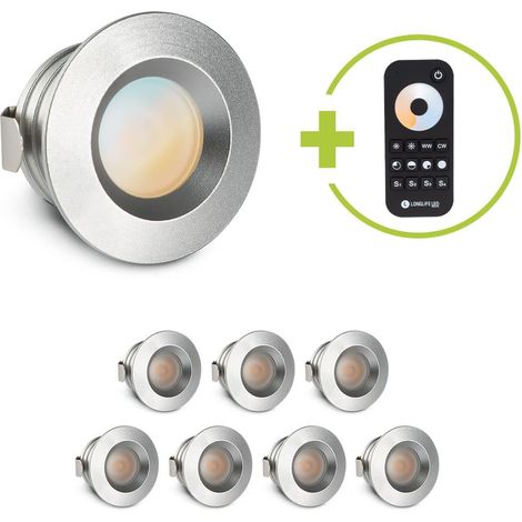 Einbaustrahler Mini flach Torino 3W CCT IP44 - Farbe: silber - Anzahl: 8x