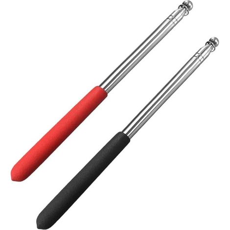 Lot de 2 mâts télescopiques de 160 cm, en acier inoxydable avec poignée antidérapante pour guides touristiques et pointeurs pour enseignants (couleur aléatoire) (1/5)
