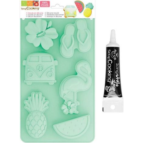Moule en silicone Summer + Stylo de glaçage noir (1/2)