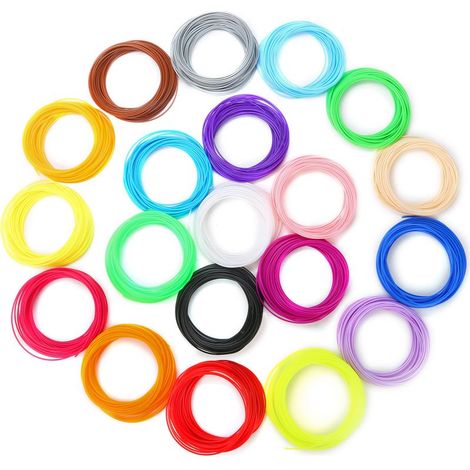 Filaments PCL basse température pour stylo 3D, lot de 20 couleurs, 5 m par couleur (1/5)