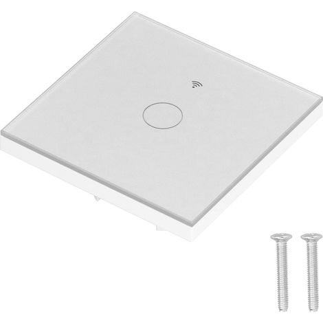 Ortviai Interrupteur tactile intelligent Zigbee Tuya 1 voie avec rétroéclairage blanc, en verre trempé et PC ignifuge (1/5)
