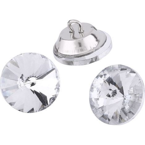 Boutons en cristal de 20pcs 20mm strass avec la boucle en métal pour le bouton de tapisserie d'ameublement de couture de sofa (1/5)