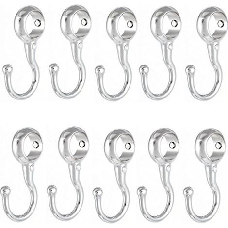 Lot de 10 crochets réglables en acier inoxydable pour armoires, salles de bains, armoires compatibles avec tuyaux de 32 mm de diamètre pour flexibilité et rangement (22 mm) (1/5)