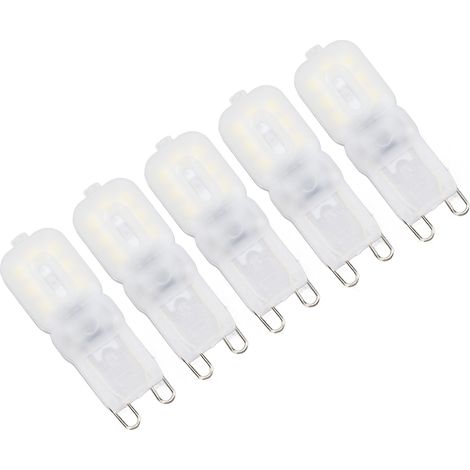 Lot de 5 ampoules G9 à 14 LED, 3 W, lumière blanche 6000 K, 110 V, culot à deux broches, pour lampadaires et lustres (1/5)