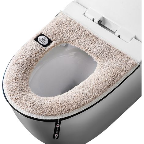 Coussin Pour Abattant De Toilette - Polyesther Épais Et Doux - Résistant À L'Eau - Fermeture Éclair - Convient Aux Abattants O U V - 2 Pièces (1/5)