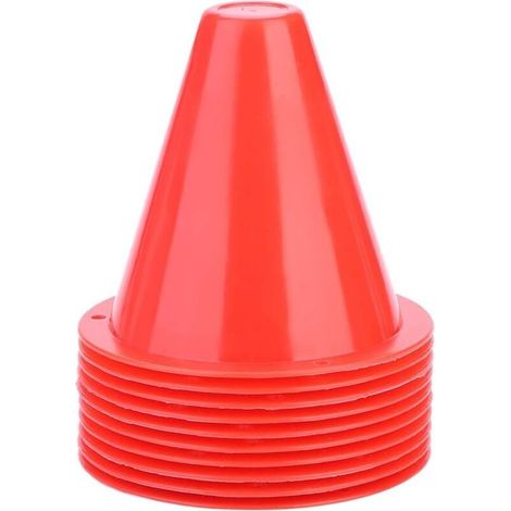 10 Stück Verkehrskegel, Kunststoff-Markierungshalter-Zubehör für Fußballkegel 8,50  8,50 cm (Rot)