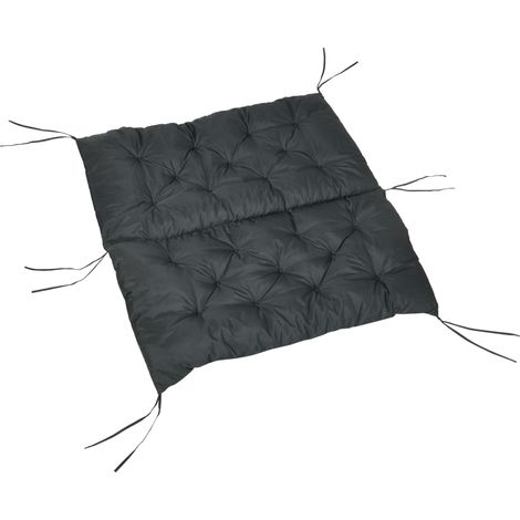 2 Seater Bench Pad, Garden Chair Cushion with Back Ties for Indoor Outdoor Use, 98 x 100 cm, Black (1/5)