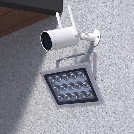 Projecteur infrarouge 15 LED infrarouge grand angle de vision nocturne Illuminateur Lampe CCTV étanche pour extérieur et intérieur DC 12 V