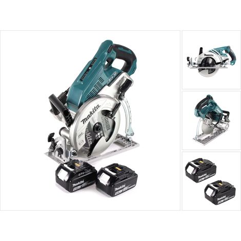 Makita DRS 780 T Akku Handkreissäge 36V ( 2x18V ) 185 mm Brushless + 2x Akku 5,0Ah  - ohne Ladegerät (1/5)
