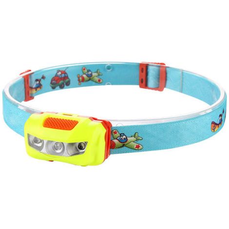 Lampe frontale pour enfants,dirigéLampe frontale pour la course nocturne, la randonnée et le camping, jaune fluorescent