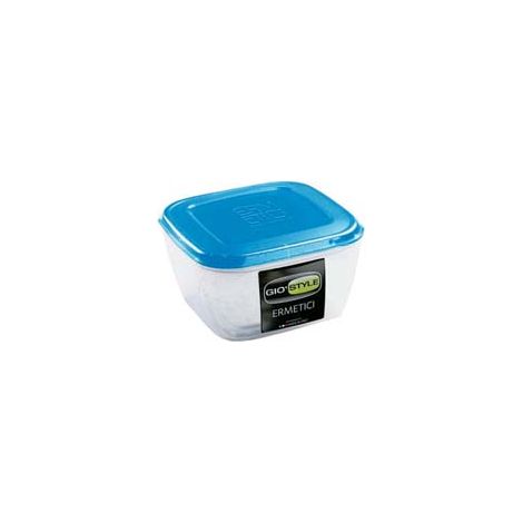 CONTENITORI ERMETICI QUADRATI PER ALIMENTI IN PLASTICA- - lt.2,00 - cm.18x18x11h - 4 pezzi GIOSTYLE