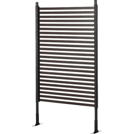 Panneau brise-vue métal extérieur modulable avec pieds/piquets jardinière 93x22x150 cm