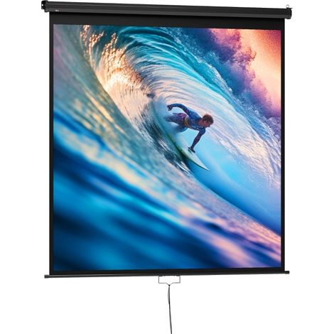 Schermo per proiettore 189x7x182 cm, formato 1:1, Ultra HD 4K, angolo visione 160°, plastica nera (1/5)