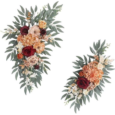 2er-Set künstliche Rosenblumengirlanden für Hochzeitsbögen, Tischdekoration im Landhausstil, Rosenkranz für Hochzeitsbögen, Zeremonienwände-style A (1/5)