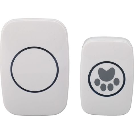 Sonnette intelligente pour chien, portable, sans fil, avec émetteur et récepteur, idéale pour le dressage canin (100-240 V, blanc, prise européenne). (1/5)