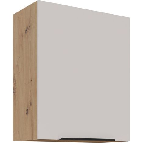 Küchen Hängeschrank 60 cm Küche SOLANO Kaschmir beige matt + Eiche Artisan matt Küchenzeile Küchenblock Küche Einbauküche (1/4)