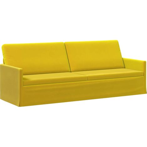 3 Seater Sofa Yellow 220 x 81 x 82 cm Velvet vidaXL (1/5)