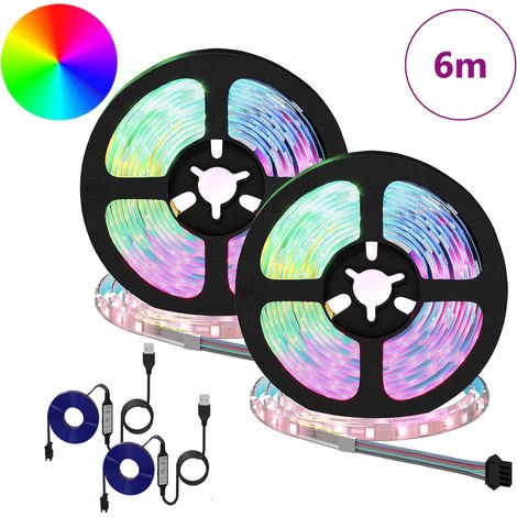 Bande LED 2 pcs Noir et Transparent 3000 mm Cuivre et plastique