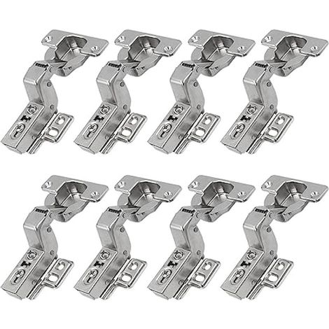 95 Degré Rentrant 40mm Soft Close Fortes Charnieres avec Amortisseur Hydraulique pour Porte Lourd et Épaisse Fermeture Automatique Charnière pour Armoires de Porte Cuisine Lot de 8 (1/5)