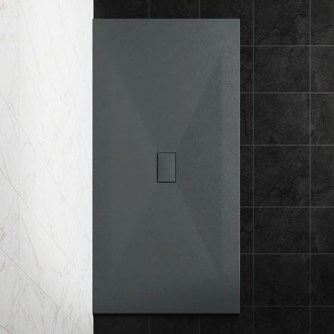 NRG 1800 x 1000mm SMC Anthracite Rectangle Slate Effect Bathroom Shower Tray