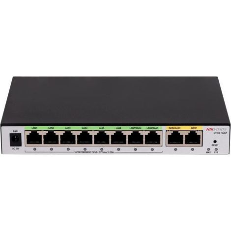 Hikvision controller 8-port gigabit poe, ap controller, 200 users - DS-3WG210GP-SI