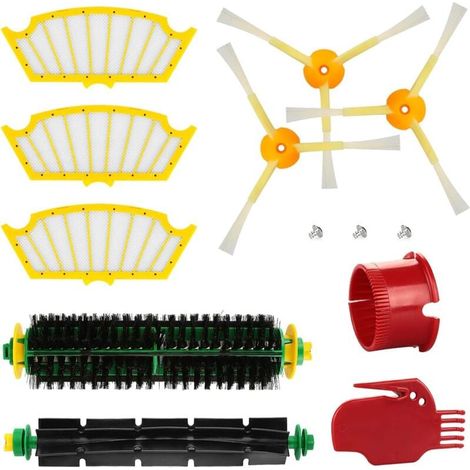 Juego de accesorios de repuesto para filtros de cepillo para aspiradoras Roomba de las series 500, 505, 520, 510, 530, 531, 535, 545, 550, 552, 575, 580 y 595. (1/4)