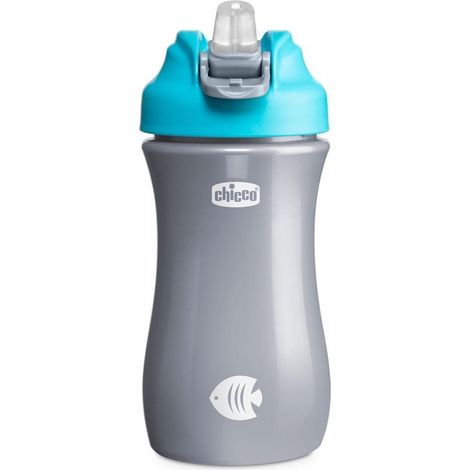 Gourde à bec souple 350 ml bleue