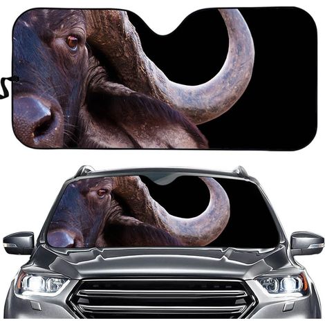 Parasol universal para parabrisas, cubierta plegable con estampado animal en 3D para protección UV, visera para sedanes y camiones (protección ocular). (1/5)
