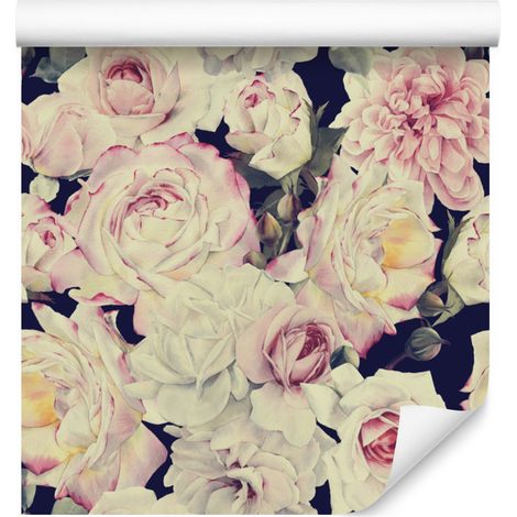Carta da parati classica con rose per soggiorno e camera da letto, 50x1000 cm (1/5)