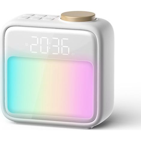 Reloj despertador,Reloj despertador digital,Reloj despertador con luz nocturna,6 escenas y sincronización con ruido blanco (1/5)