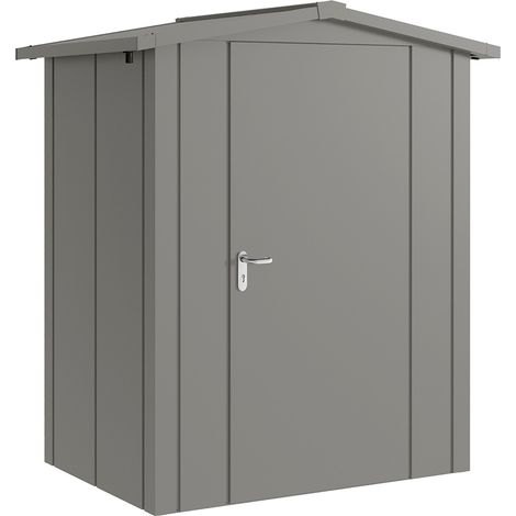 Hörmann Metall-Gerätehaus "Juno" mit Satteldach, JSD1 - Design, 166 x 118 cm (B x T), graualuminium, 1-flüglige Tür, Anschlag rechts (1/5)